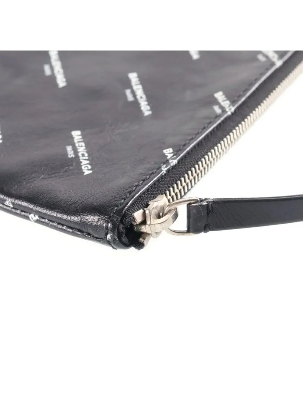 Balenciaga Logo Clutch Handbag Black